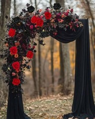 50pcs Artificial Roses Flowers in Bulk,Velvet Fake Rose with Long Stem Black