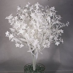 12 Stems Silk Baby’s Breath Gypsophilia Spray White w/White Stems 00102171017