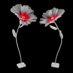 Artificial Giant Flowers+butterflys Stands Decoration For Wedding Birthday Party