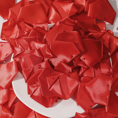 300Pcs Premade Satin Ribbon Rose Petals Half-Finished for Eternal Rose DIY Ramos