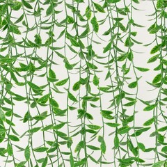 10 Green Artificial Weeping Willow Leaves Hanging Vines with Stems Party Events