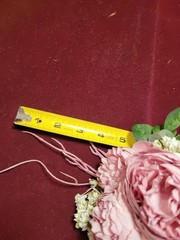 Dusty Pink And White Accent Cascading Bridal Bouquet With Diamond Stud Handle