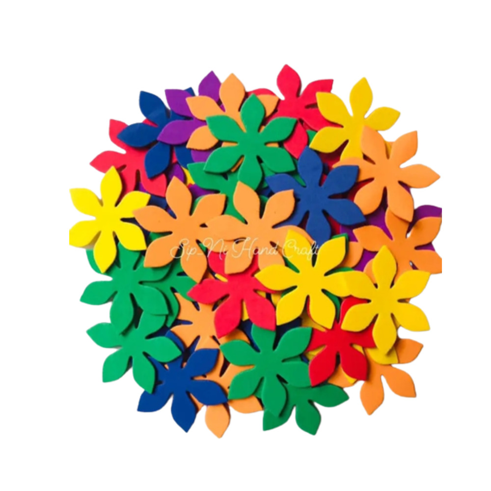 New Crafting Yellow Color Form Sheet 6cm Artificial Die Cuts Flower Pills 100pcs
