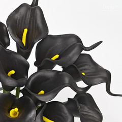 Artificial Calla Lily Flowers 12Pcs, Black | Wedding Bouquet Flower, Home Decora