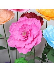 40cm Hot Pink Giant Artificial Peony Flower For Wedding Backdrop Decor