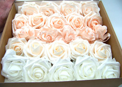 Ling’s Moment Artificial Flowers Blush & White Roses & Gardenia Combo DIY 24 pcs