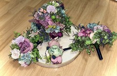 Elegant Wedding Flower Bouquets Hydrangeas, Peony, Succulent, Lavender Bundle