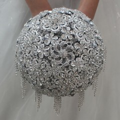 Bling Rhinestones Wedding Bouquet Handmade Bridal Bridesmaid Wedding Flowers