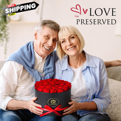 ChosiaRose Flowers Forever Preserved Roses – 27 Large, Red