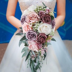 Bridal Bouquet, Artificial Flowers Handheld Bouquet, Bridesmaid Fake Flower