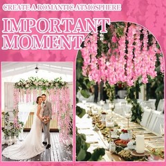 150 Branches Wisteria Hanging Flowers,10Pcs Total 60ft Pink Wisteria Pink-10pcs