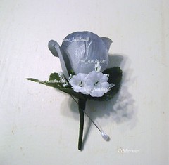 Silver~Rose Bud~Open Rose Pin Boutonniere~Pin corsage~Wrist corsage~Wedding~Prom