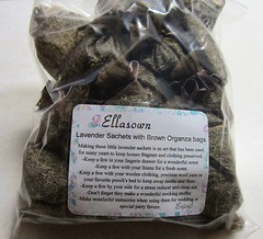 Set of 20 Lavender Sachets made with Brown Organza Bags