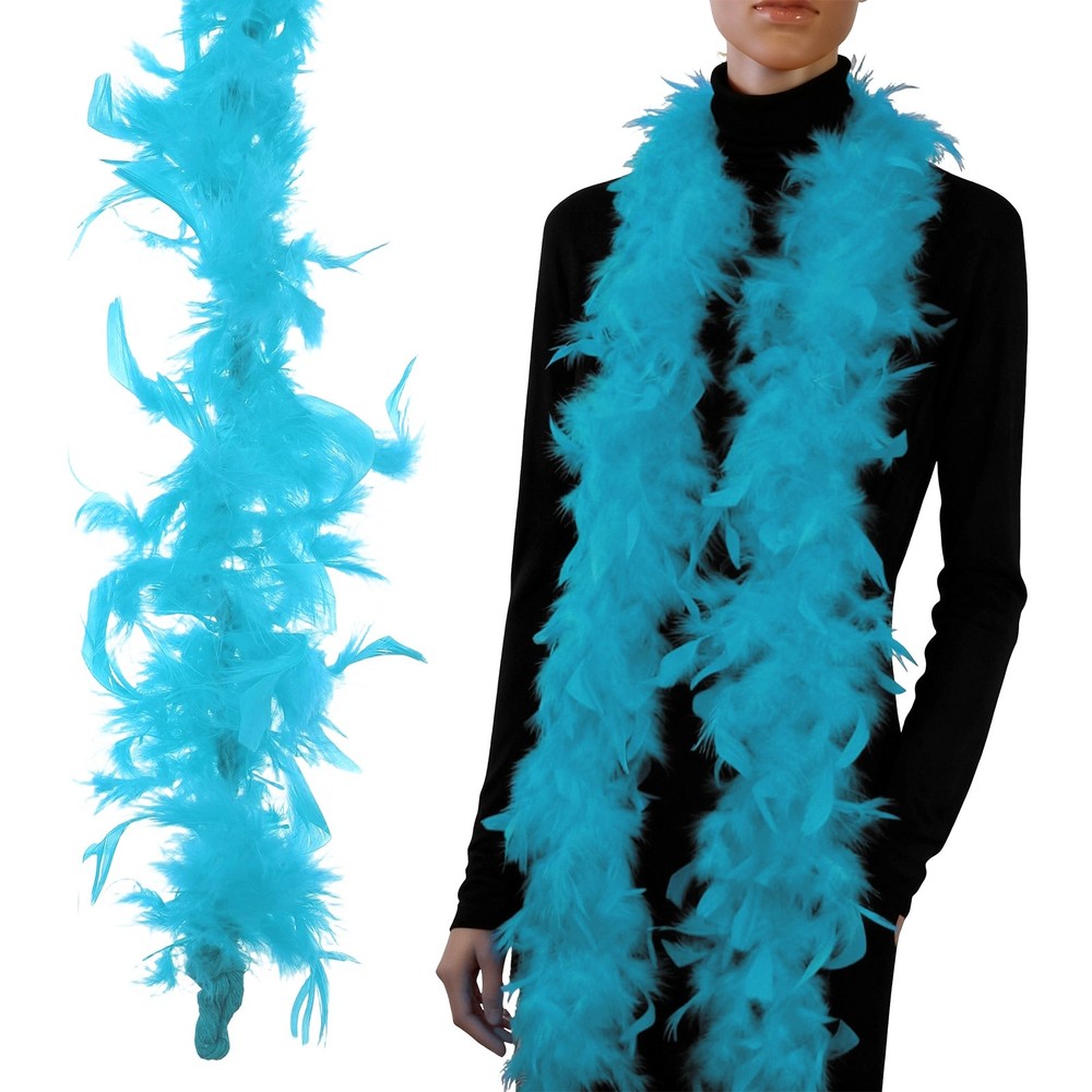 40g 2 Yards Feather Boa, Costume Turkey Chandelle Feathers Boa Lake Blue