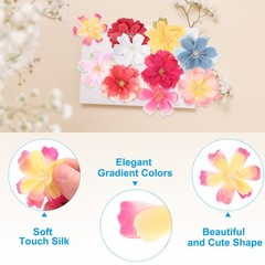 100Pcs Fake Silk Flower Heads, Artificial Cherry Blossom Wedding, Yellow/Pink