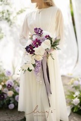 Ling’s Moment Purple Bridal Bouquet Cascading, Lilac Wedding Bouquets for Bri…