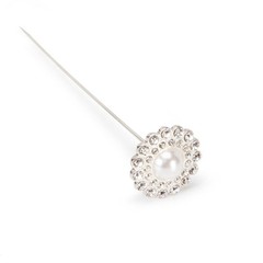 DAVID TUTERA™ ILLUSION CRYSTAL RHINESTONE AND PEARL FLOWER PICKS – 6 PIECES