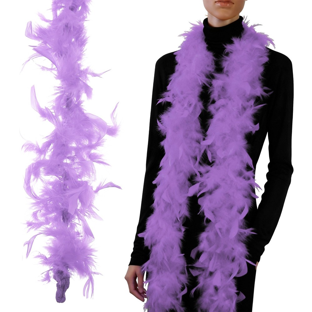 40g 2 Yards Feather Boa, Costume Turkey Chandelle Feathers Boa Light Purple