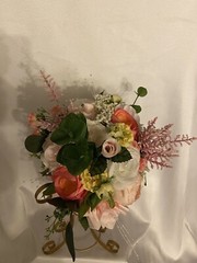 bridal Wedding Bouquet New Pinks, Free Matching Boutonnière