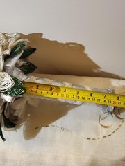 Beaded Flower Wedding Bridal Bouquet With Red White & Silver Handmade Flowers