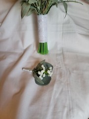 Wedding Bouquet and Boutenniere Bridal Flower Bouquet