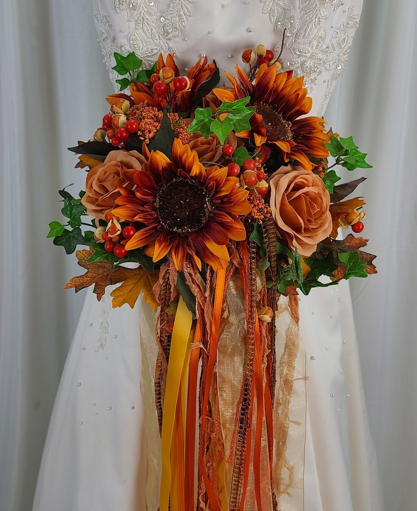 Boho and Berries Autumn Faux Silk Wedding Bouquet
