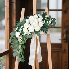 White Floral Wedding Arch Flowers Set of 2 – Swag for Ceremony Backdrop & Recept