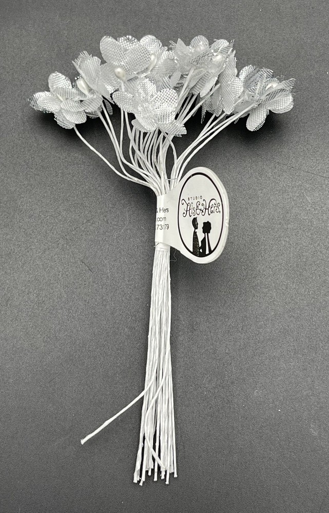 Studio His & Hers Silver Mini Flower Pick Hobby Lobby 916106