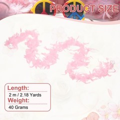 40g 2 Yards Feather Boa, Costume Turkey Chandelle Feathers Boa Pink