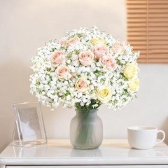 Real Touch Babys Breath Artificial Flowers Fake Flowers Baby 20 Pcs White