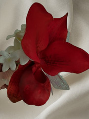 Handmade pin on lady slipper orchid Corsage or boutonniere