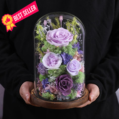 lovenfold Flowers for Delivery Preserved Rose in Glass Lilac