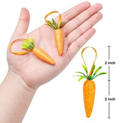 CLESDF Easter Carrot Hanging Ornaments – 12Pcs Premium 4.7 inches, Orange