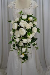 Peony and Rose Garden Flower Faux Wedding Bouquet