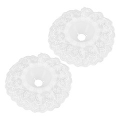 2Pcs Durable White Lace Bouquet Collars Bridal Flower Handles for Wedding DIY