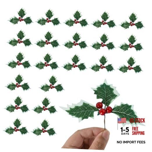 Fake Berries with Leaves Artificial Fruits Plastic Foam Christmas Tree Fake