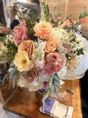 Wedding Flower Bunch Pink Peach White Green Spring Theme