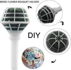 Handheld Wedding Flower Bouquet Holders – Set of 4 with 100 Pins Included