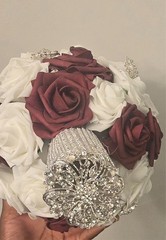 Bridal Party Set: Bride/Bridesmaid Bouquets, Boutonniers, and flower girl basket