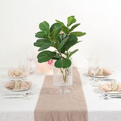 GREEN 2 Bushes 25″ Artificial Fiddle LEAVES STEMS Party Events Home Decorations
