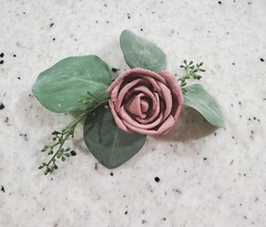 Mauve Rose Wedding Cake Flower Eucalyptus Topper Reusable Sola Wood DIY Decor