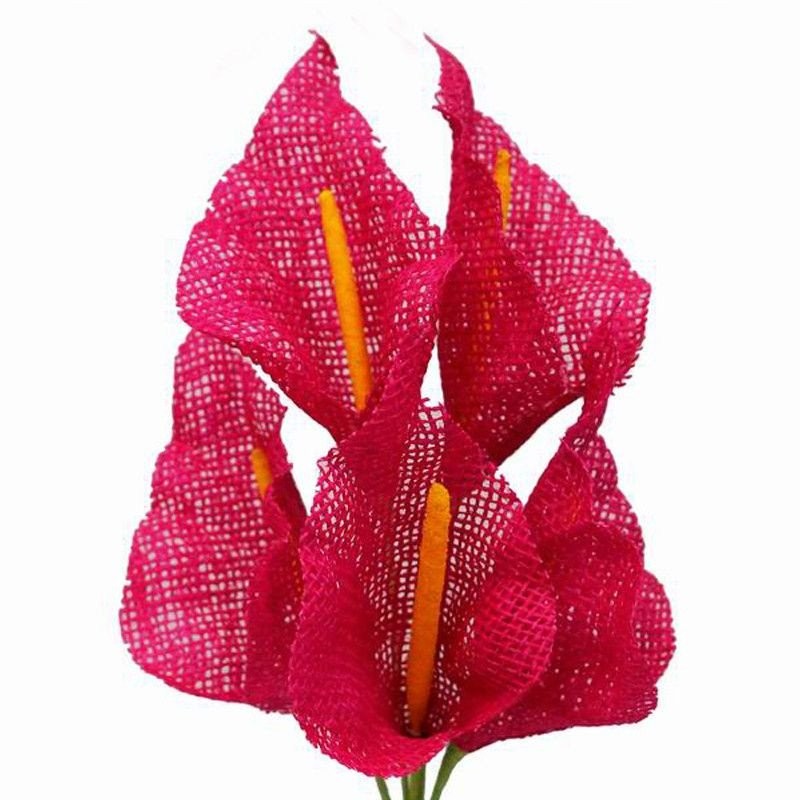 25 LARGE Burlap Calla Lilies Wedding Flowers DECORATIONS Bouquet WHOLESALE