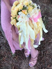 Sensational Pink and Yellow Wedding Bouqet set