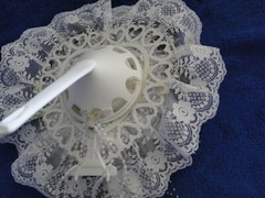 New Stunning Handmade Iridescent Peacock Teal and white Bridal Bouquet