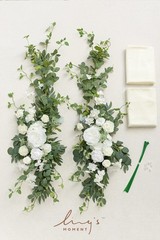 Ling’s Moment Eucalyptus Flower Greenery Garland with Willow Leaves 2pcs, 5.9…