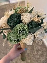Wood Flower Bridal Bouquet