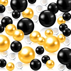Black Gold Vase Filler Pearls | Black Gold Floating Pearls | 150 PCS Black Go…