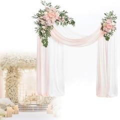 Artificial Wedding Arch Flowers with Drape Lawn Gift Floral Swag Arrangement