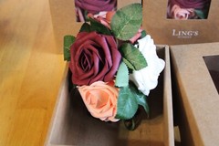 Ling Moments artificial Roses 5 flowers in each box 3 boxes earth tones