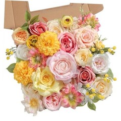 Artificial Flower Assortment for DIY Centerpiece Arrangement Pink Yellow